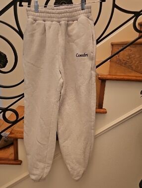 Comfrt Light Heather Gray Fleece Jogger Pants for Women